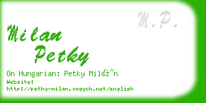 milan petky business card